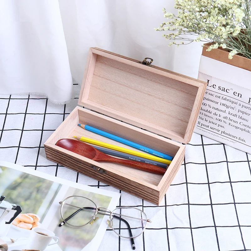 

Retro Jewelry Box Desktop Wood Clamshell Storage Hand Decoration Wooden Box