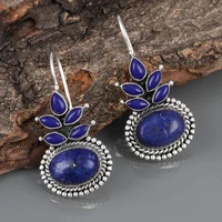 vintage fashion lapis lazuli earrings geometric irregular earring jewelry for women girl jewelry gifts