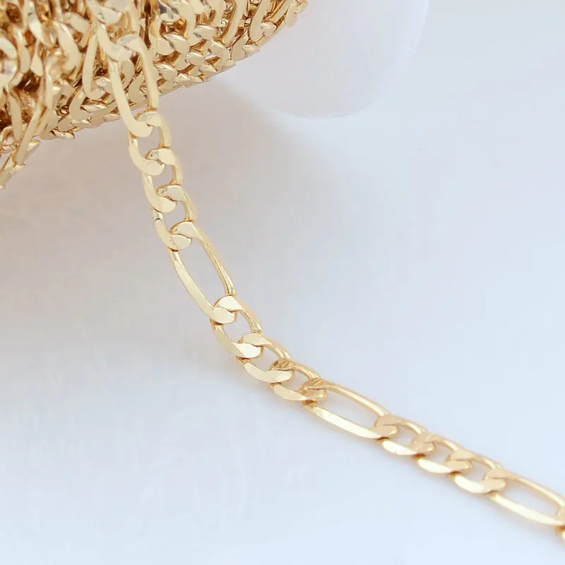 Цепочка латунная позолоченная 14К Florainer Tina 1 метр 4 5 мм