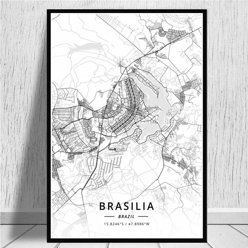 

Map of the World Modern City Maps posters and prints Canvas Painting Pictures On The Wall Affiche