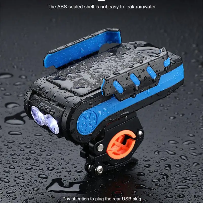 

4 в 1, водонепроницаемый велосипедный фонасветильник с держателем для телефона и клаксоном