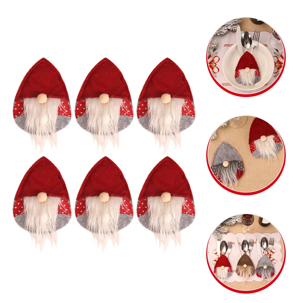 Рождественский набор столовых приборов из 6 предметов карманный держатель для