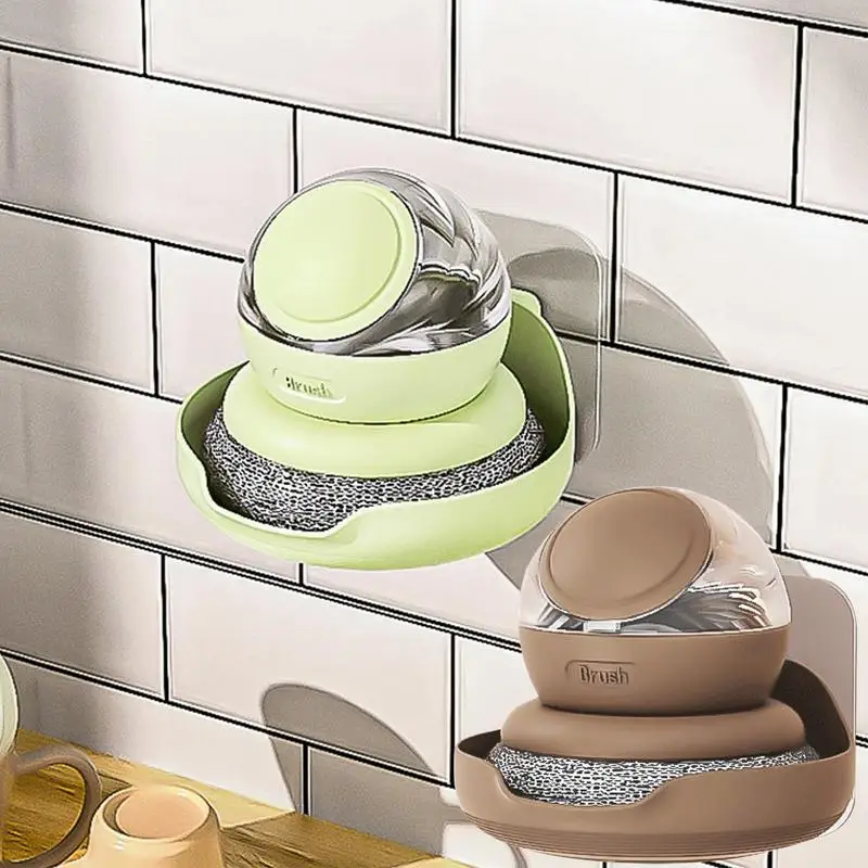 

Dish Brush With Soap Dispenser Convenient Storage Palm Scrub Dish Brush Pot Brush Kitchen Tools Washing Brush Sponge Dispenser