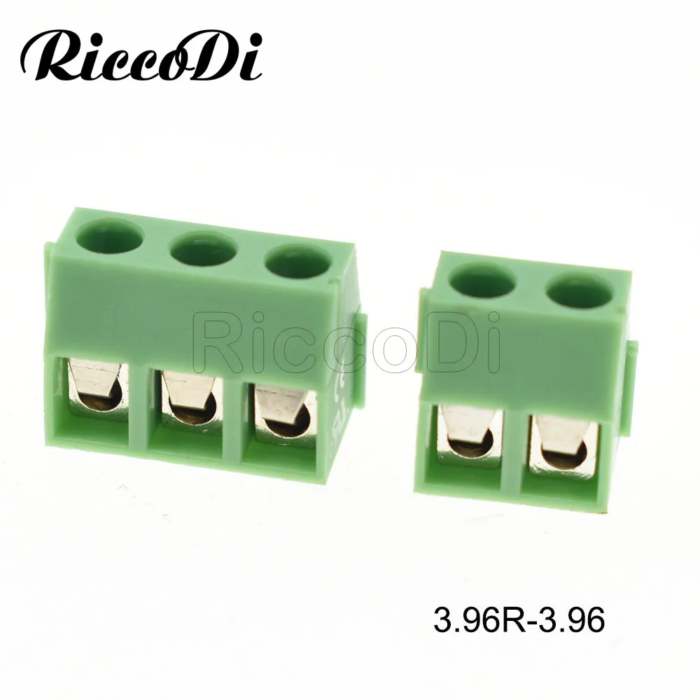 

20Pcs 3.96mm Pitch Terminal Block Connector 2/3P KF396R Right Angle Pin Copper Screw PCB Connector Plug