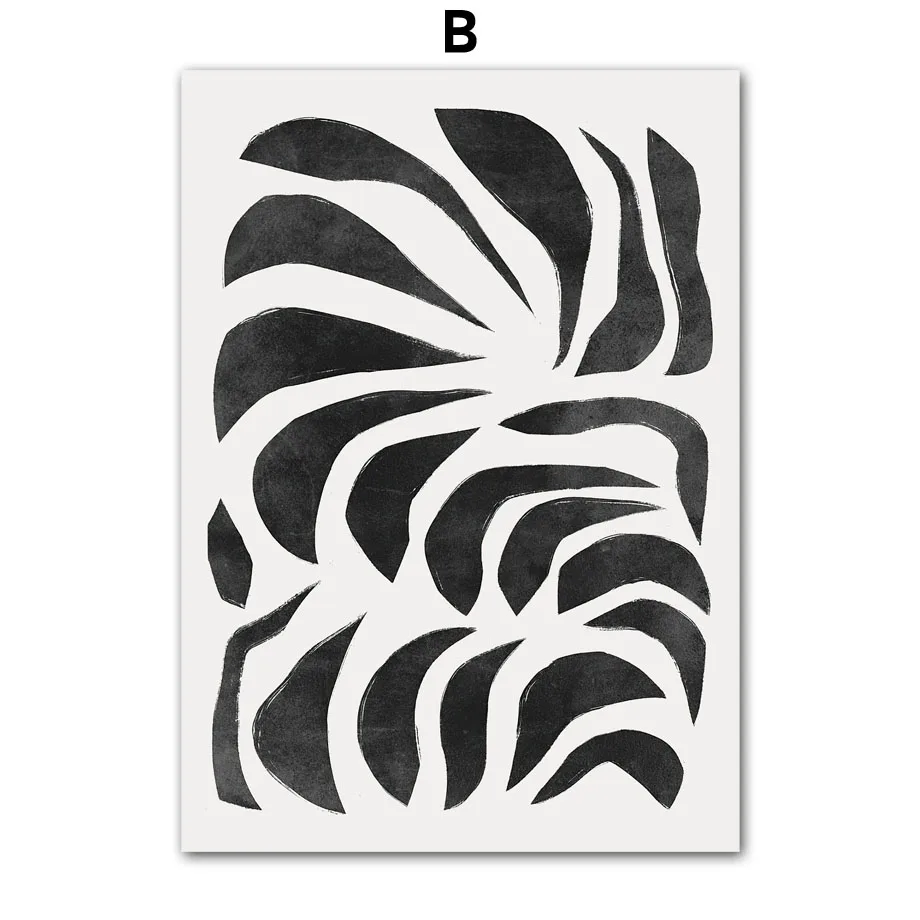 Картина на холсте черно-белая минималистская линия