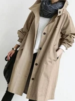 s 5xl spring autumn womens mid length trench coat casual jacket plus size long sleeve top korean fashion loose 8 colors new za