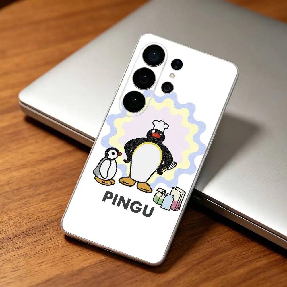 Фото Прозрачный чехол для телефона с милым мультяшным рисунком Pingus для Samsung S25,24,21,22,21,20,10,S9Ultra,Plus,Fe,Lite №4