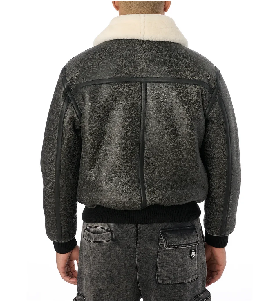 AVIREX осенний новый список европейский мех из овечьей кожи мужская теплая