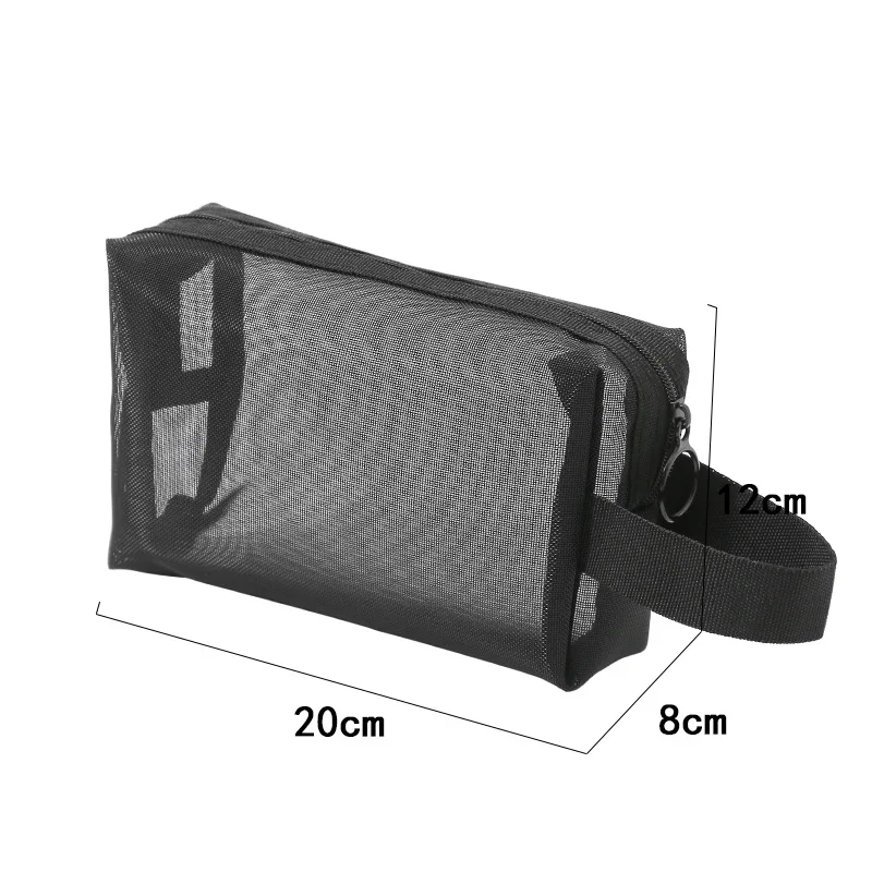 

Большая черная сетчатая косметичка