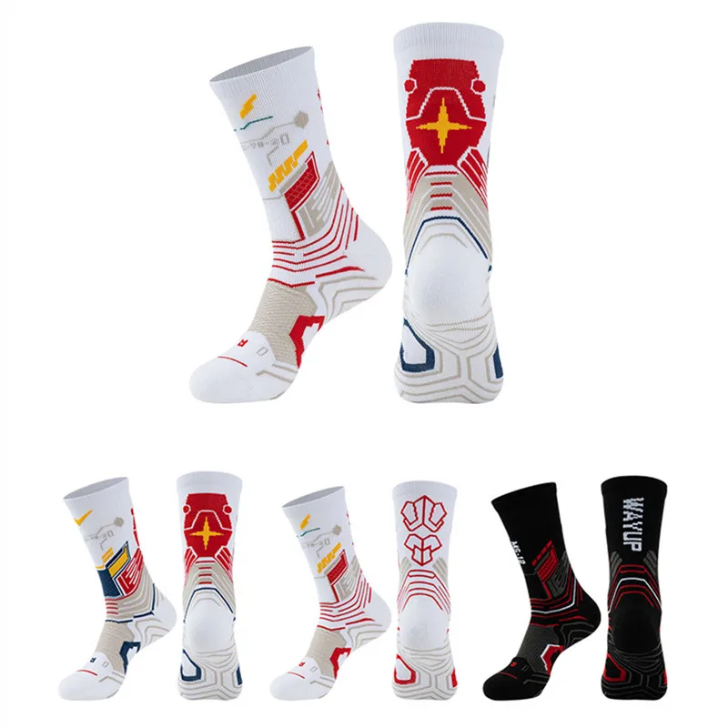 

Уникальный дизайн, Нескользящие бесшовные велосипедные носки, Белые велосипедные носки средней длины, компрессионные велосипедные спортивные носки для бега на открытом воздухе