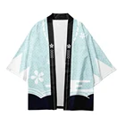 Мужская Повседневная Свободная тонкая куртка, модель традиционное японское кимоно Black Forest, азиатское кимоно, кардиган 16