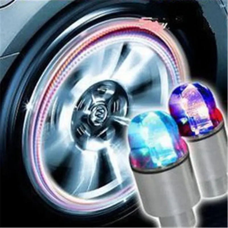 

Wheel Tire Valve Cap Lamp Light Bike Car Spoke Neon LED Flash 2PCS