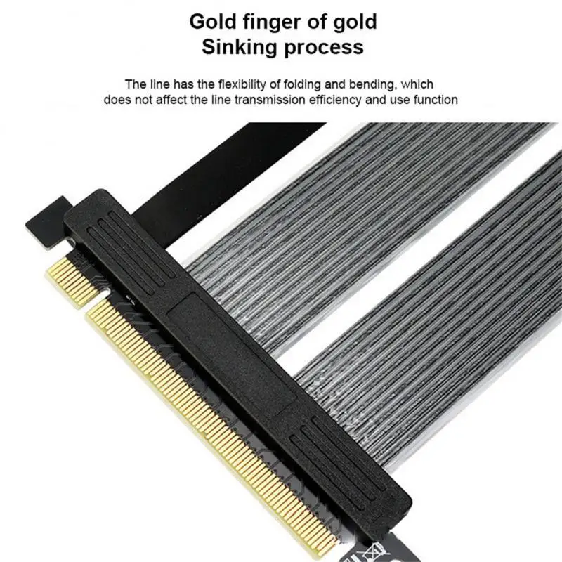 

Удлинительный кабель для видеокарты PCIE 4,0 16x, ультраскоростной PCI Express порт GPU, Расширительная плата, Прямоугольный плоский разъем