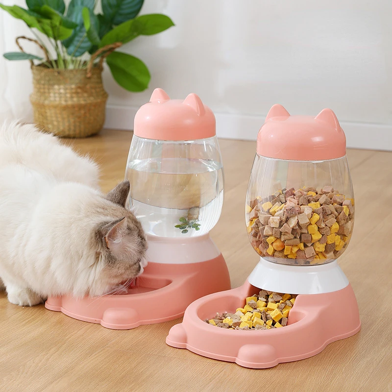 

Automatic Pet Feeder Pets Automatic Food Feeder and Waterer Set Travel Supply Feeder and Water Dispenser for Dogs Cats Pets