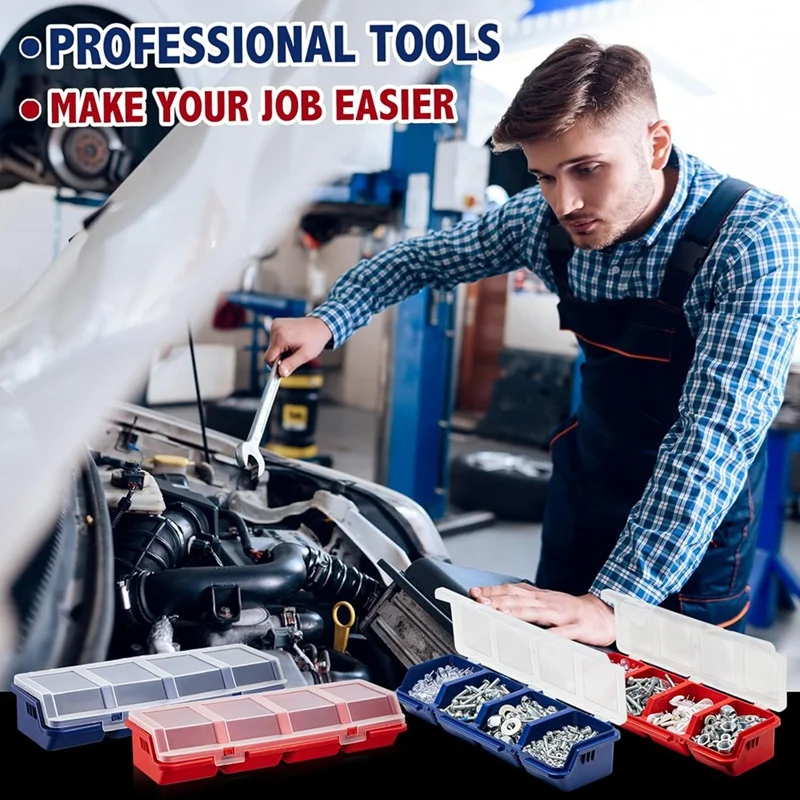 BEAU-6 упаковок винтовой органайзер коробка с крышками 4 отделения разделитель