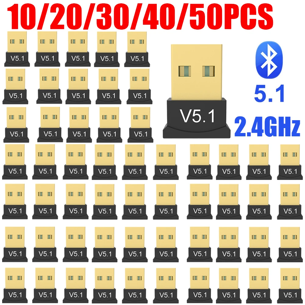 

10-50 шт. USB Bluetooth 5,1 адаптер передатчик приемник Bluetooth аудио Bluetooth ключ беспроводной USB адаптер для компьютера ПК