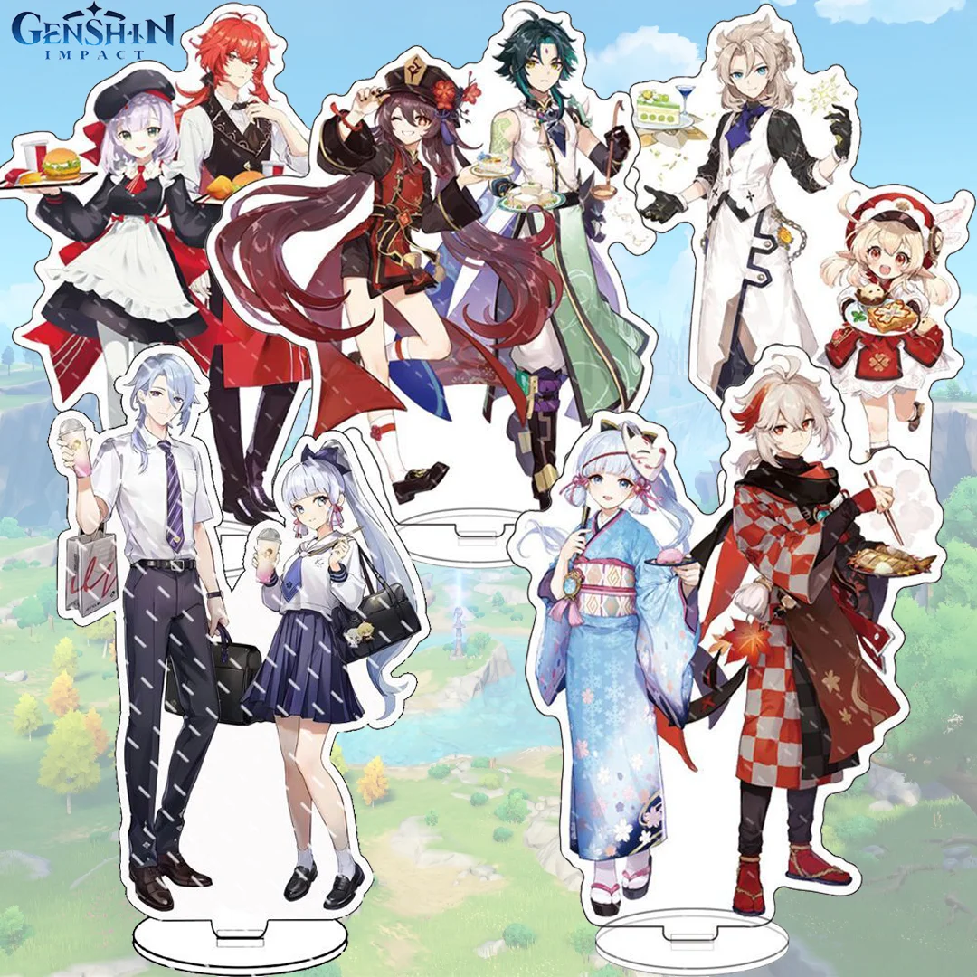 

Game Genshin Impact Figures WANDERER XIAO ZHONGLI Acrylic Stand Model Diluc Fischl YeLan DIY Desk Decor Collection Ornamen Gift