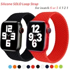 Силиконовый ремешок для Соло для Apple watch 6 SE 5 4 3 44 мм 40 мм, ремешок для iWatch 38 мм 42 мм, эластичный ремешок, плетеный браслет