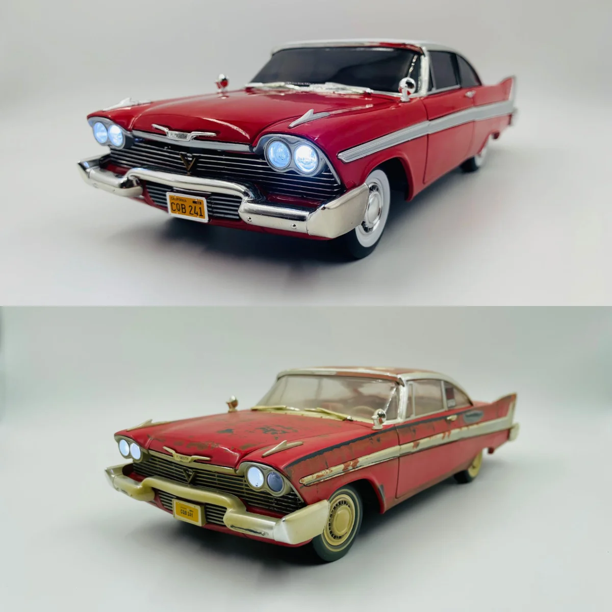 

AW 1:18 1958 Plymouth FURY Christine Shabby Version Classic Cars Alloy Full Open Limited Edition Metal Model Ornament Toy Gift