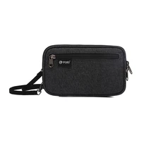 poso lightweight travel wallet casual nylon waterproof portable passport holder mens document organizer bag with shoulder strap
