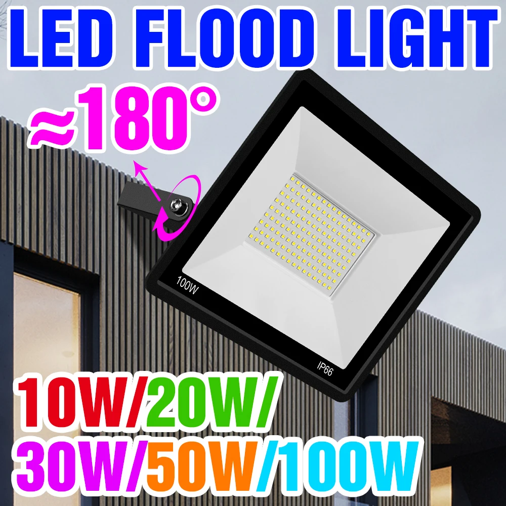 

LED Flood Light 220V LED Garden Lamp Waterproof Spotlight Outdoor Wall Projector Lighting 10W 20W 30W 50W 100W Fixture Reflector