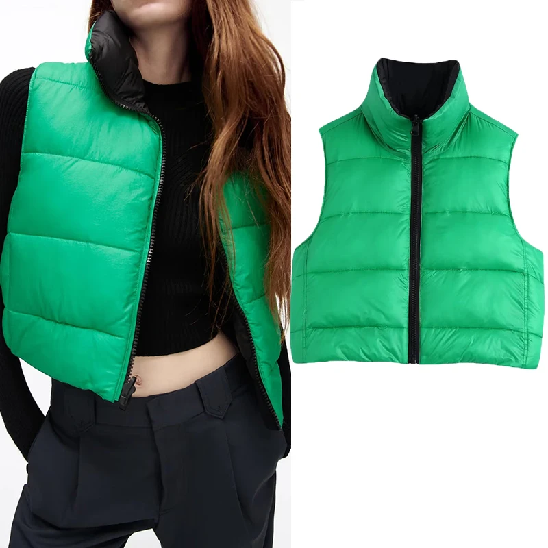 

Autumn Winter 2022 New Stand-up Double-Sided Vest Close-Fitting Warm Fashion Casual Joker Vest Top Female