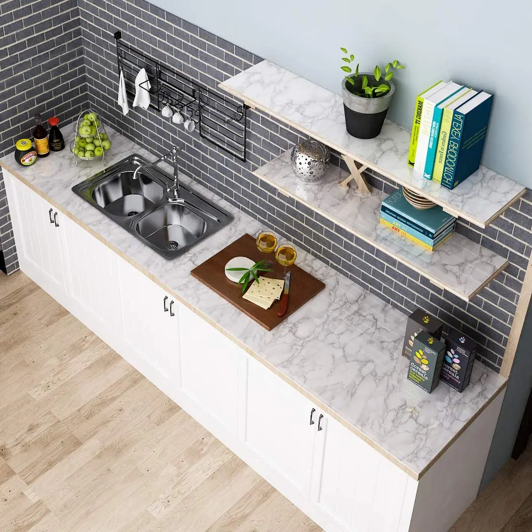 WOKHOME Серый Мраморный винил самоклеящаяся настенная бумага DIY декоративная пленка