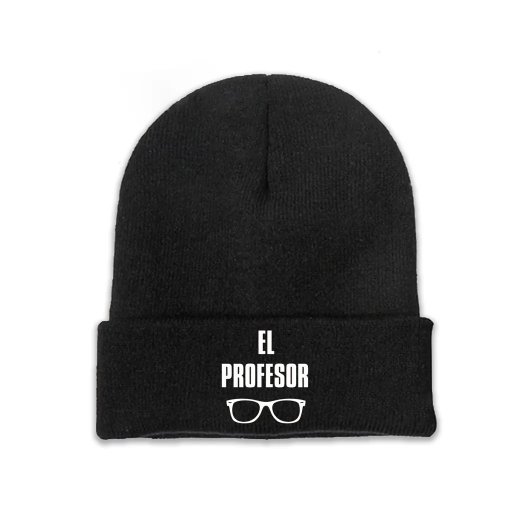 

Glasses White Money Heist La Casa de Papel El Profesor TV Series Knitting Beanie Caps Skullies Beanies Ski Caps Bonnet Hats