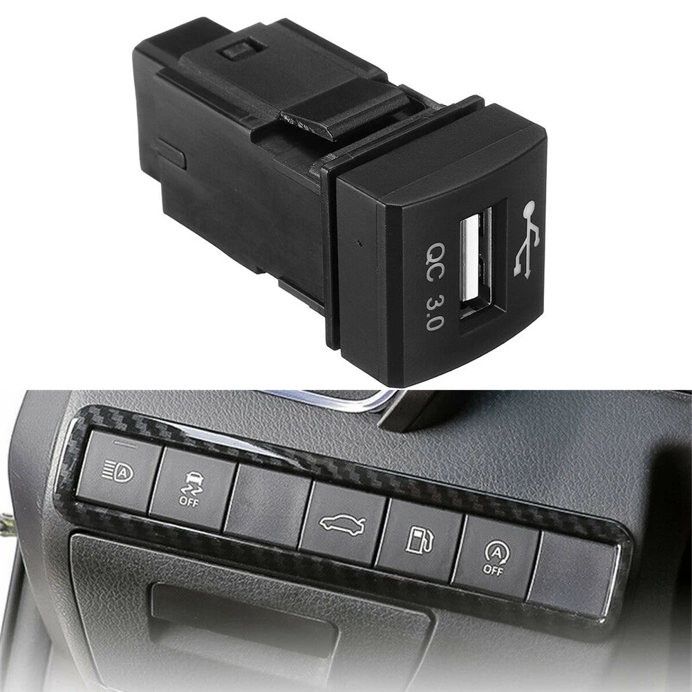 Купи Switch Dash USB Adapter Dashboard LED 1 Pcs 12V DC 22mm X 22mm 3A ABS Black QC 3.0 Fit For Toyota RAV4 Brand New за 572 рублей в магазине AliExpress