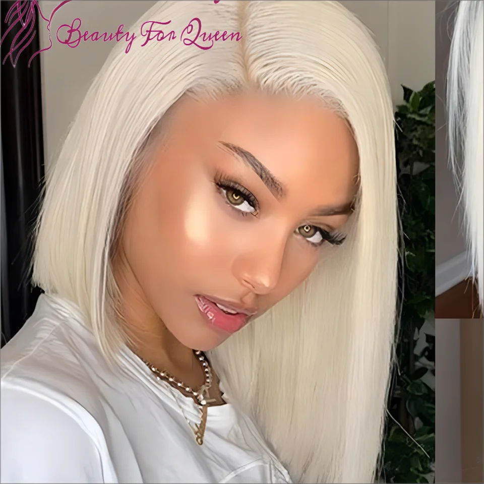Ed Lace Front Wig White Blonde 150% Density Brazilian Remy Lace Frontal Wig