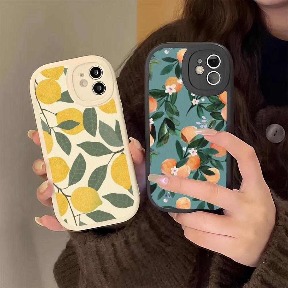 

Fruit lemon Phone Case Hard Leather For iPhone 14 13 12 Mini 11 14 Pro Max Xs X Xr 7 8 Plus Fundas