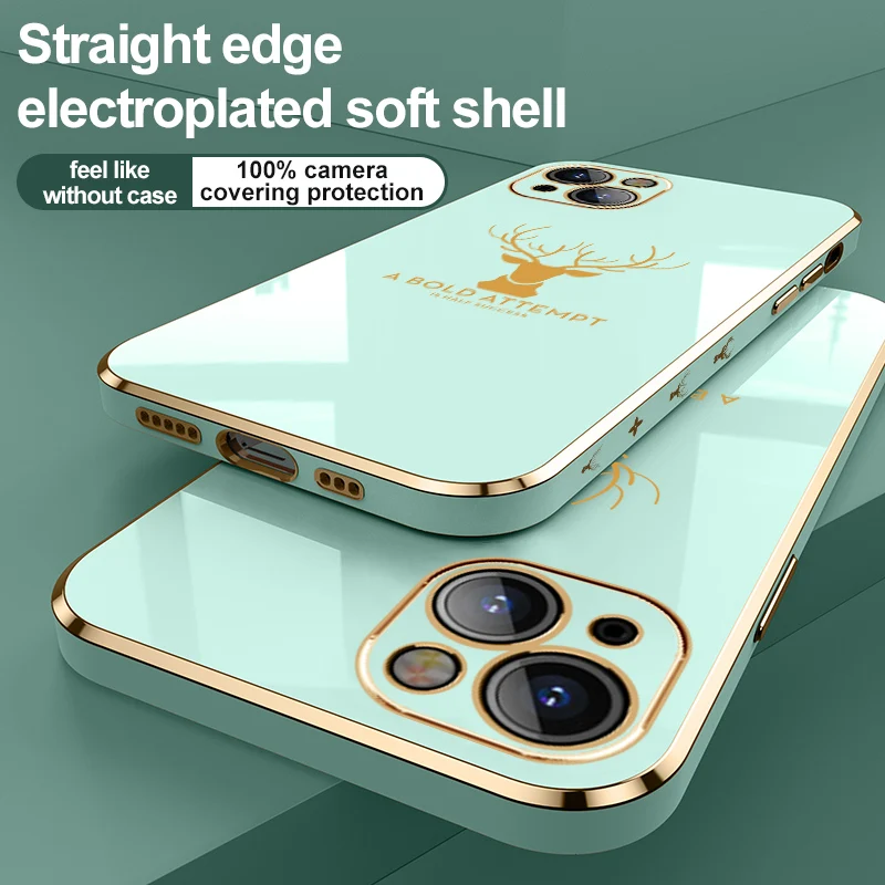 Роскошный чехол с квадратной рамкой и покрытием для Apple IPhone 13 11 12 Pro Max Mini 7 8 Plus XR XS X