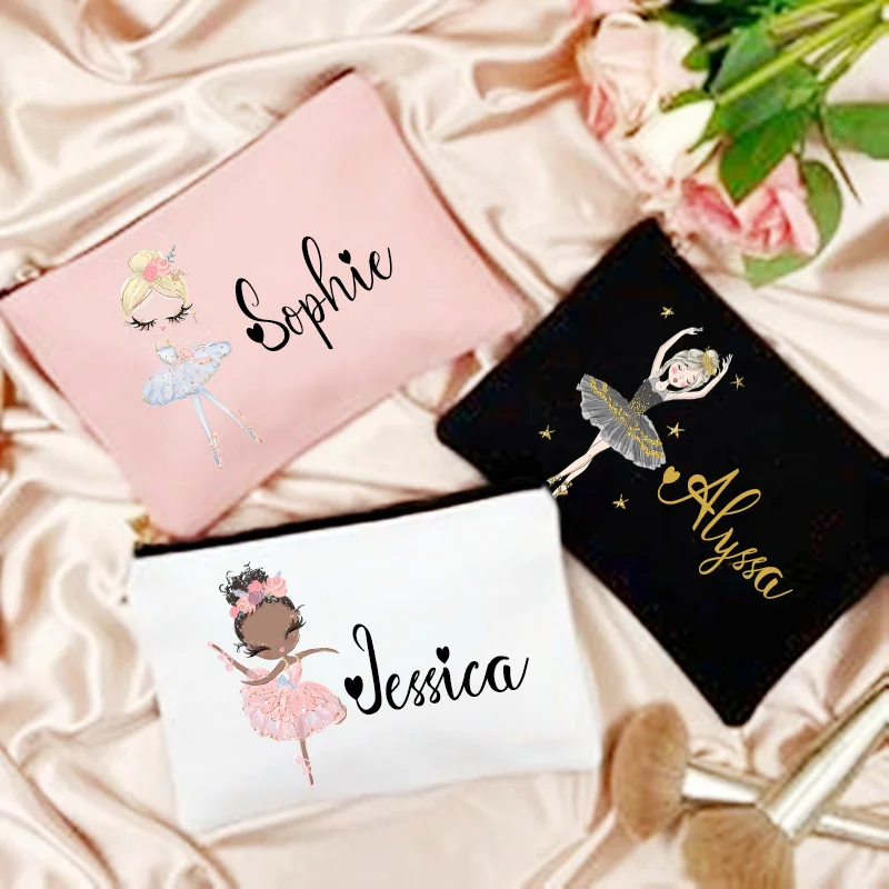 Case Personalized Custom Name Makeup Bag Gift For Girls Stationery Supplies Storage Bags Travel Toiletry Pouch