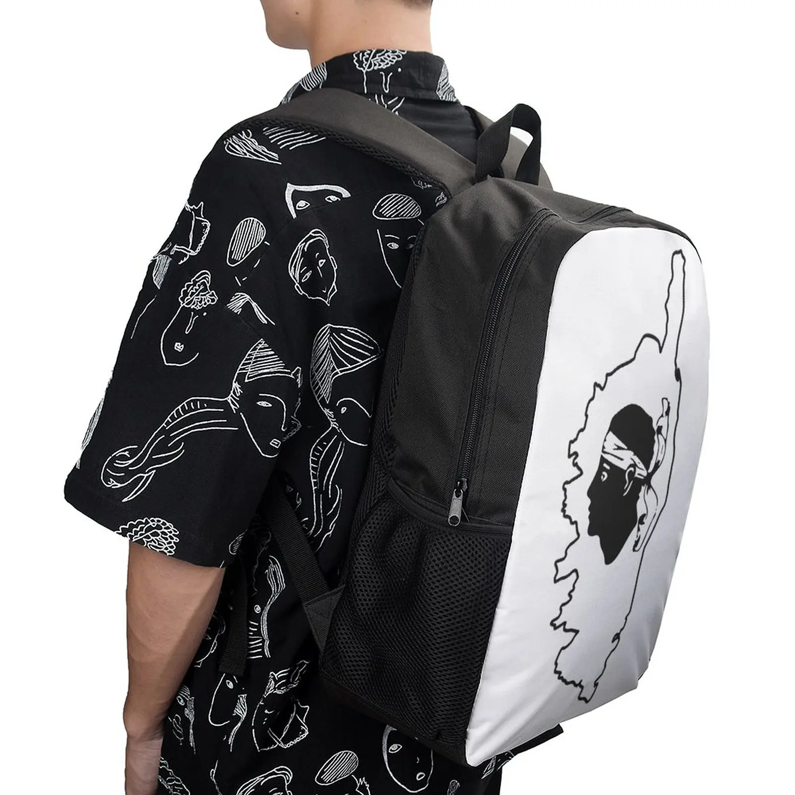 

Corsica Corse Flag Island Map Corsica Firm Snug Infantry Pack17 Inch Shoulder Backpack Vintage Travel Funny Graphic