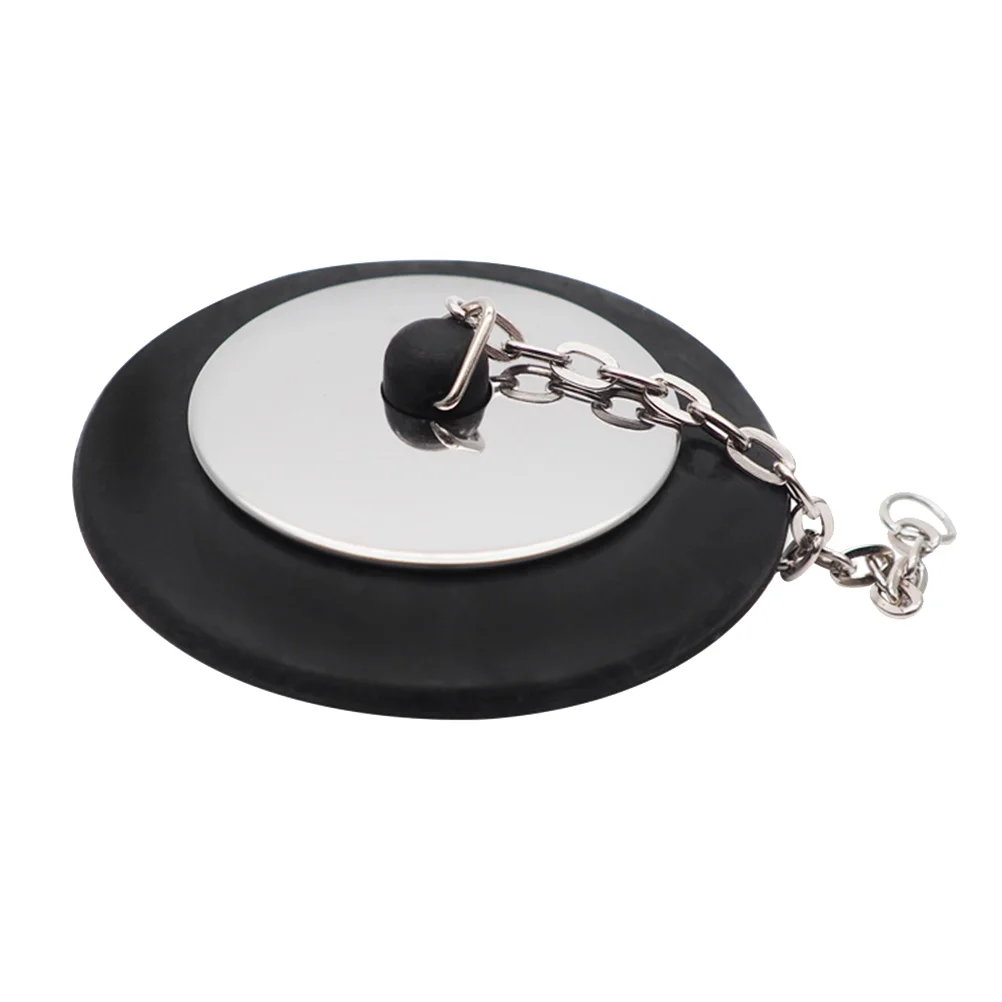 

Drain Stopper with Chain Hair Catcher Strainer Kitchen Sink Bathroom Bathtub Drain Cover Metal Waste Plug for Home Hotel