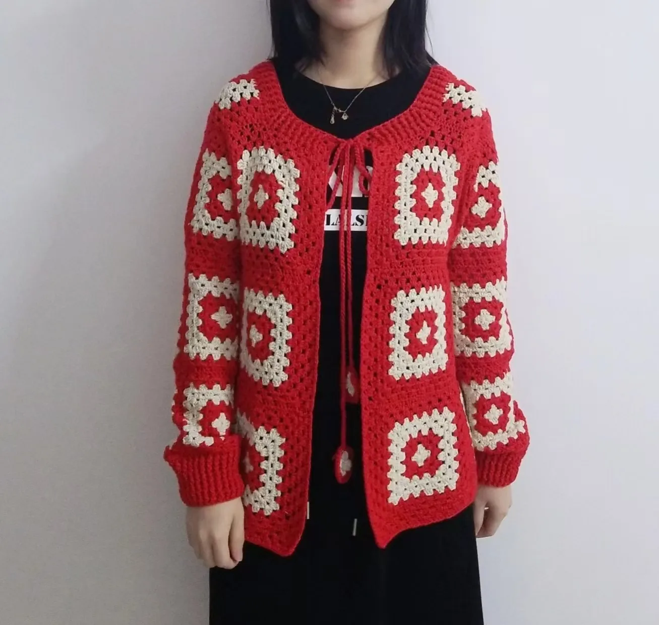 Женское трикотажное пальто TIYIHAILEY красная Весенняя верхняя одежда ручной работы