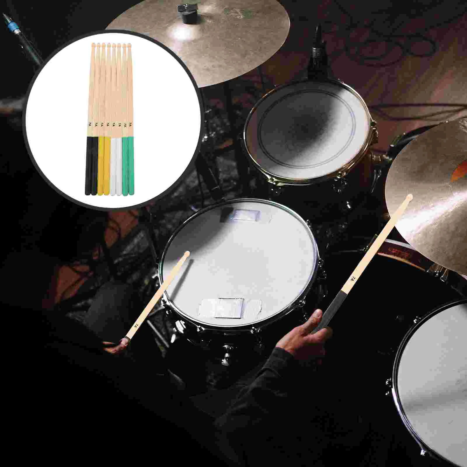 

4 Pairs Drum Sticks Wood Drumsticks Electronic Drum Practice Drumsticks Drum Mallet