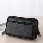 Мужская поясная сумка-кошелек из мягкой кожи, 6 дюймов