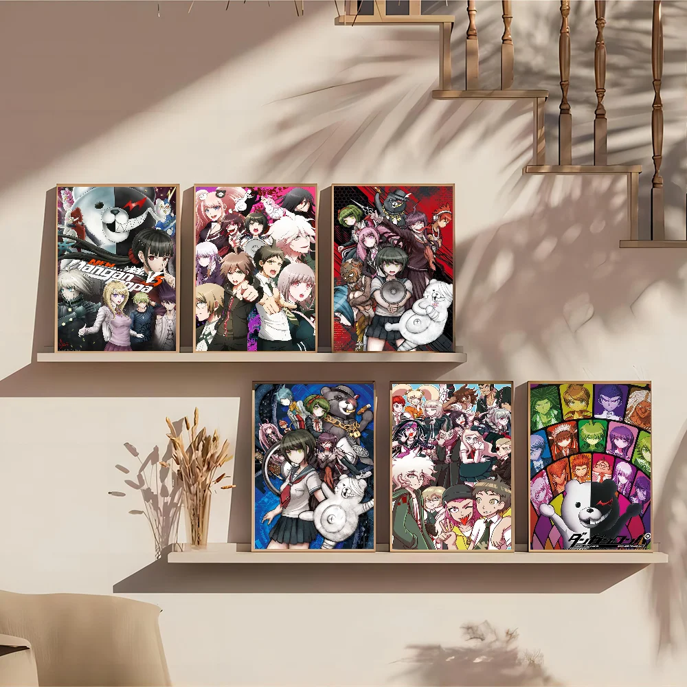 Anime Gmae Danganronpa Self-adhesive Art Poster Whitepaper Sticker DIY Room Bar Cafe Wall Decor