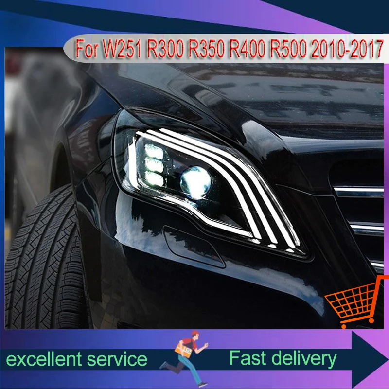 Фара для Mercedes Benz W251 R-Class R300 R350 R400 R500 2010-2017 модифицированный динамический сигнал