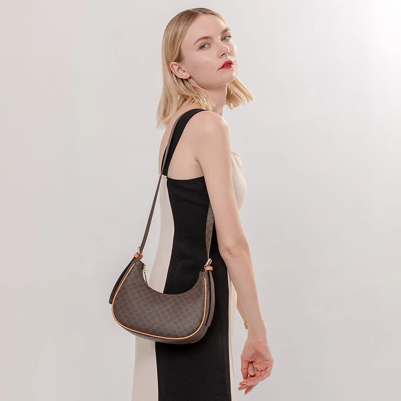 Роскошная Женская Сумка Через Плечо В Стиле Ретро Форме Полумесяца С Французским