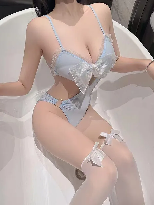 Сексуальный соблазнительный женский комбинезон с тремя точками и бабочкой