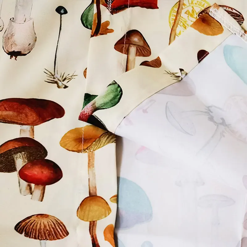 New Men's Hawaiian Shirts Full Print Mushroom Cartoon T-Shirt Short Sleeve Lapel Button Up Casual Shirts