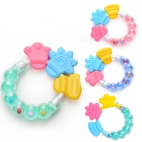 baby teether bracelet silicone teether infant toy rattle baby cradle accesories