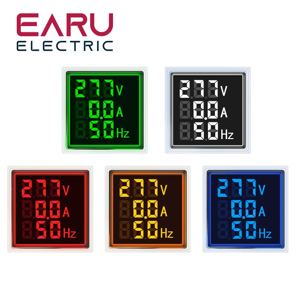 AC 20-500V 1-100A LED voltmètre numérique ampèremètre Hertz HZ feux de signalisation 220V tension