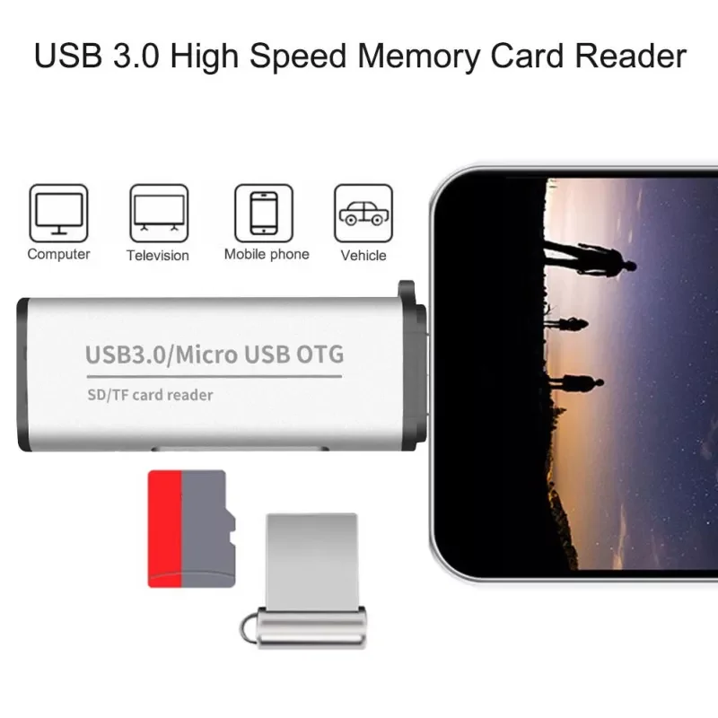 Portable All In One USB 3.0 Hub USB3.0 Card Reader Combo For SD/TF Card slot For PC Laptop OTG2.0 Adapter Card Reader