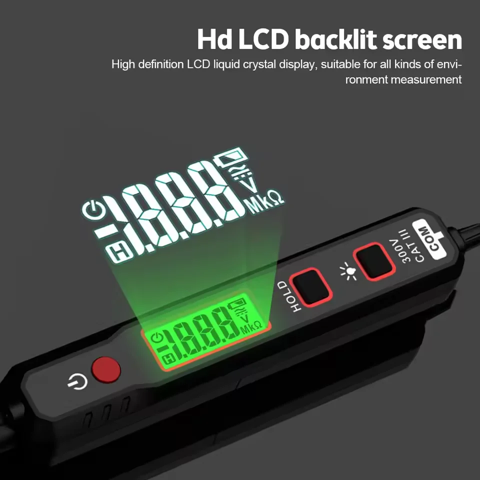 Фото Детектор напряжения постоянного/переменного тока, тестер цепей для диагностики неисправностей автомобиля, цифровой пробник с подсветкой, диагностический зонд для автомобильных предохранителей №2