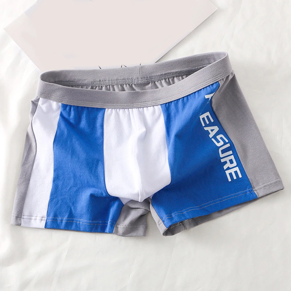 

Men Cotton Boxers Patchwork Soft Underwear Sexy Breath Hombre Slip Homewear Comfort Elasticity Briefs Casual Swim Panties