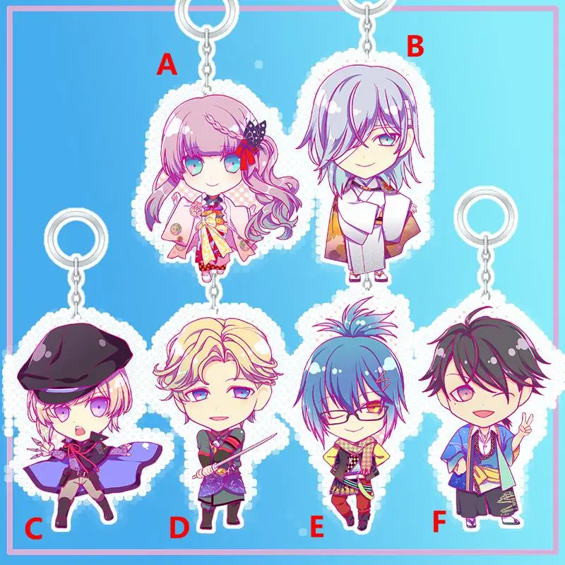 

Anime Keychain Getsuei no Kusari Kouran Moratorium Acrylic Keyring strap Figure Hanging Accessories