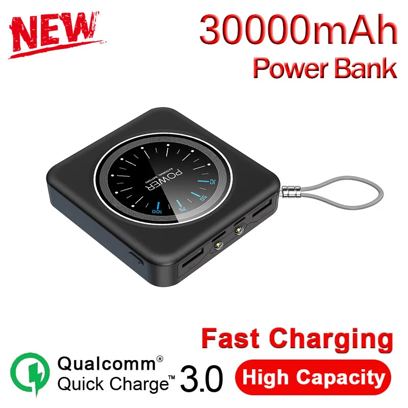 

30000mAh Mini power bank fast charging Portable external battery charger for iPhone and Android